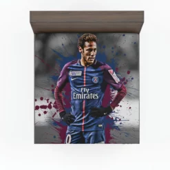 Hearty PSG Footballer Player Neymar Fitted Sheet