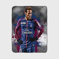 Hearty PSG Footballer Player Neymar Fleece Blanket 1