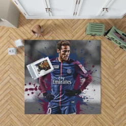 Hearty PSG Footballer Player Neymar Rug