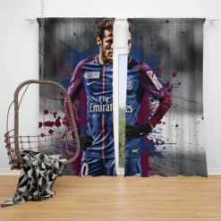 Hearty PSG Footballer Player Neymar Window Curtain