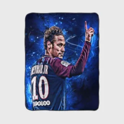 Honorable PSG Soccer Player Neymar Jr Fleece Blanket 1