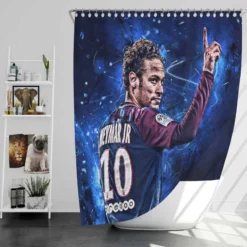 Honorable PSG Soccer Player Neymar Jr Shower Curtain