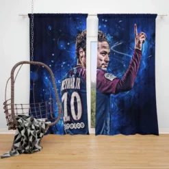 Honorable PSG Soccer Player Neymar Jr Window Curtain