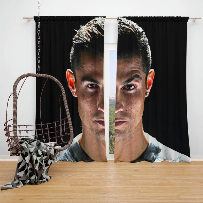 Honorable Soccer Player Cristiano Ronaldo Window Curtain