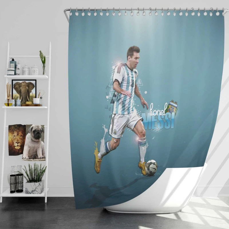 Honorable Soccer Player Lionel Messi Shower Curtain