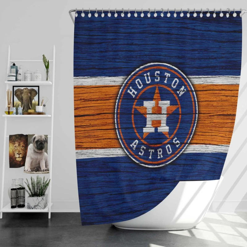 Houston Astros Exellelant MLB Baseball Team Shower Curtain