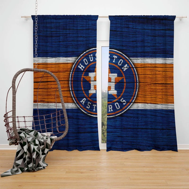 Houston Astros Exellelant MLB Baseball Team Window Curtain