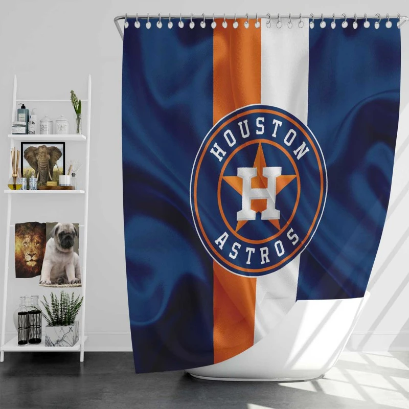 Houston Astros Popular MLB Baseball Team Shower Curtain
