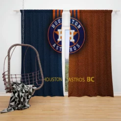 Houston Astros Professional MLB Baseball Club Window Curtain