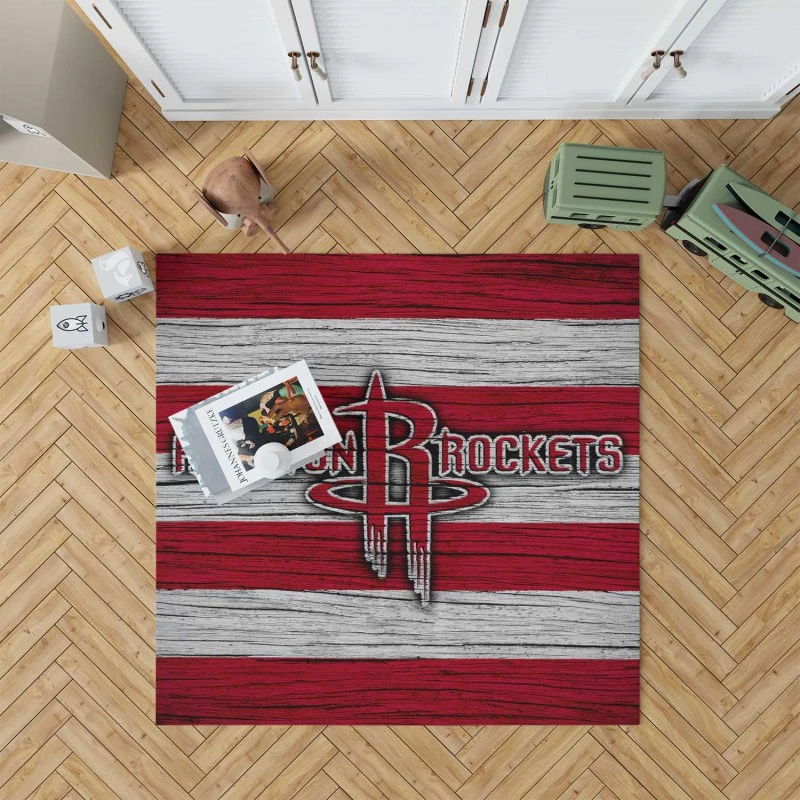 Houston Rockets Basketball Team Logo Rug