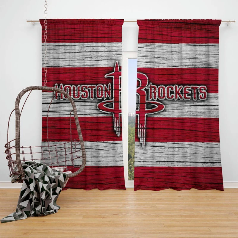 Houston Rockets Basketball Team Logo Window Curtain