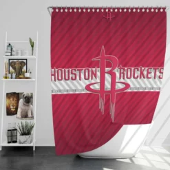 Houston Rockets Energetic NBA Basketball Team Shower Curtain