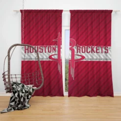 Houston Rockets Energetic NBA Basketball Team Window Curtain