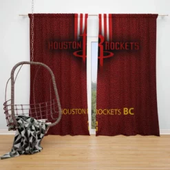 Houston Rockets Professional NBA Team Window Curtain