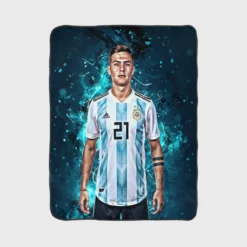 Humble Football Player Paulo Dybala Fleece Blanket 1