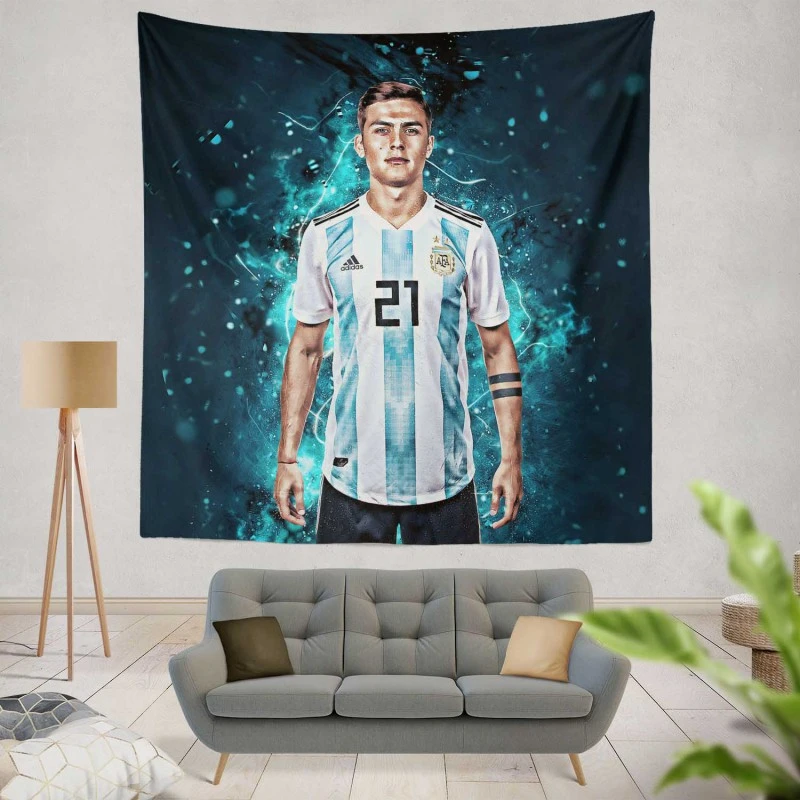 Humble Football Player Paulo Dybala Tapestry