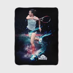 Incredible Tennis Player Simona Halep Fleece Blanket 1