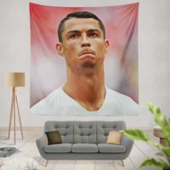 Inspirational Sports Player Cristiano Ronaldo Tapestry