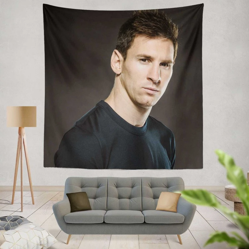 Inspirational Sports Player Lionel Messi Tapestry