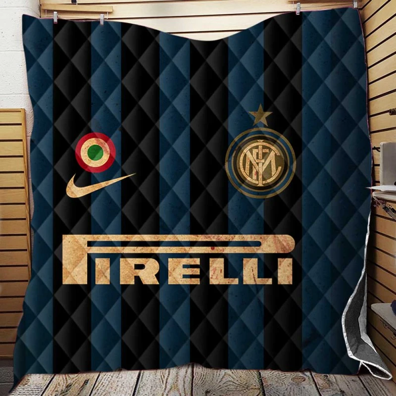 Inter Milan Italian Nike Football Club Logo Quilt Blanket