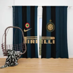 Inter Milan Italian Nike Football Club Logo Window Curtain