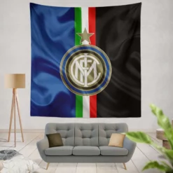 Inter Milan Strong Italian Club Logo Tapestry