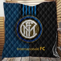 Inter Milan Top Ranked Football Club Logo Quilt Blanket