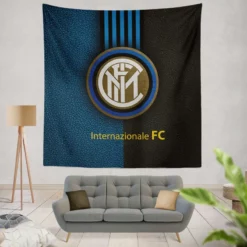 Inter Milan Top Ranked Football Club Logo Tapestry