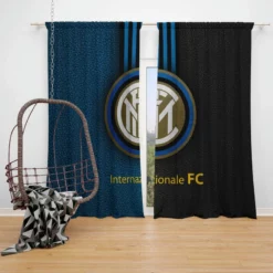 Inter Milan Top Ranked Football Club Logo Window Curtain