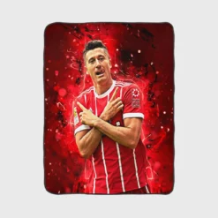 Intercontinental Cup Footballer Robert Lewandowski Fleece Blanket 1