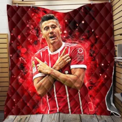 Intercontinental Cup Footballer Robert Lewandowski Quilt Blanket