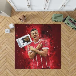 Intercontinental Cup Footballer Robert Lewandowski Rug