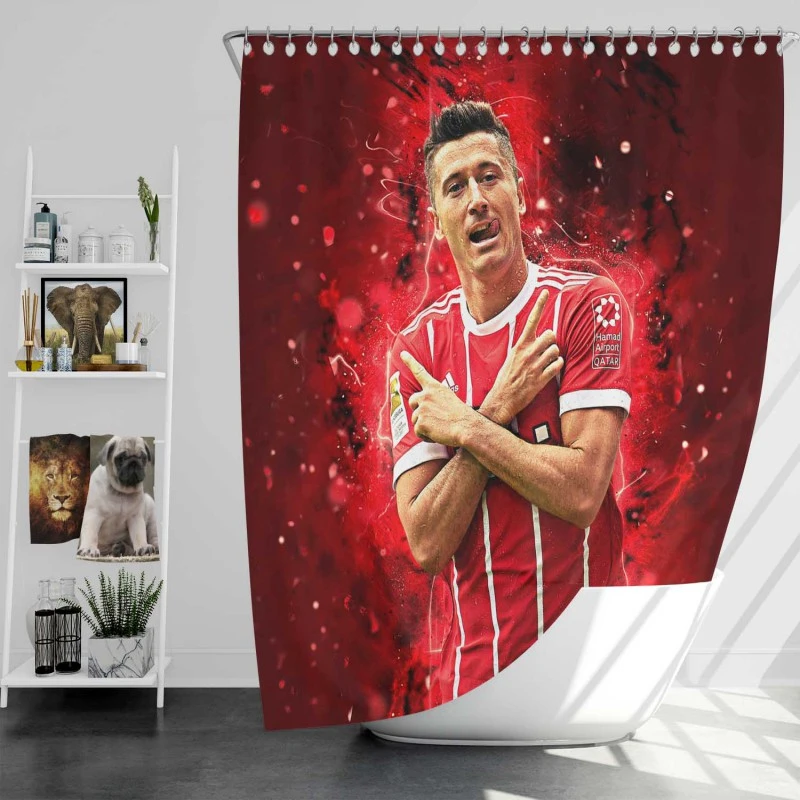 Intercontinental Cup Footballer Robert Lewandowski Shower Curtain