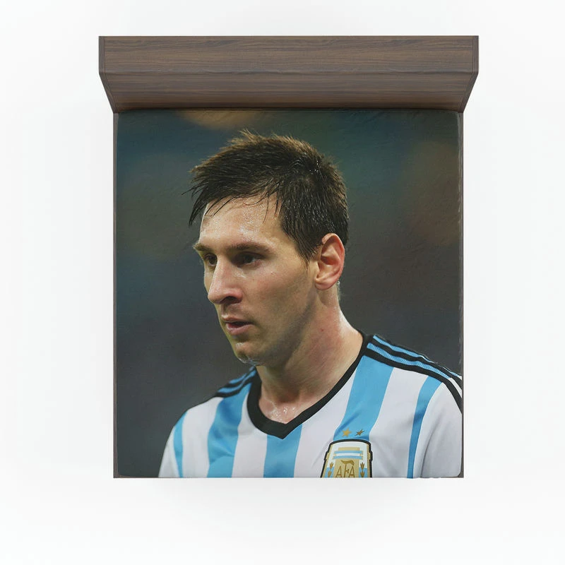 Invigorating Argentina Sports Player Lionel Messi Fitted Sheet