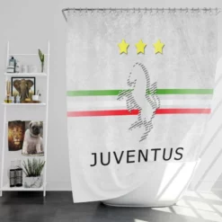 Italian Popular Soccer Club Juve Logo Shower Curtain