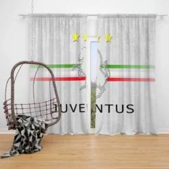Italian Popular Soccer Club Juve Logo Window Curtain