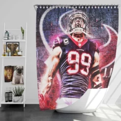 JJ Watt Classic NFL American Football Player Shower Curtain