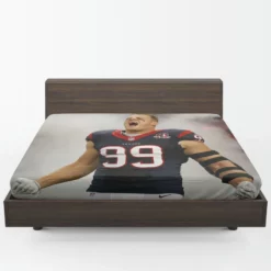 JJ Watt Houston Texans Excellent NFL Football Player Fitted Sheet 1