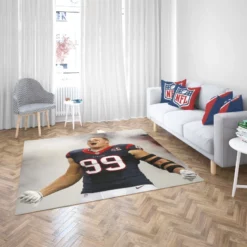 JJ Watt Houston Texans Excellent NFL Football Player Rug 2