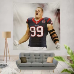 JJ Watt Houston Texans Excellent NFL Football Player Tapestry