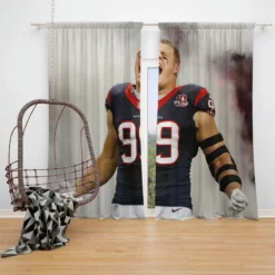 JJ Watt Houston Texans Excellent NFL Football Player Window Curtain