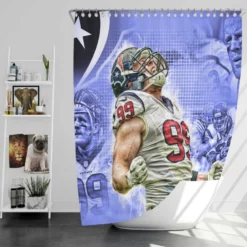 JJ Watt Houston Texans Exciting NFL Football Player Shower Curtain