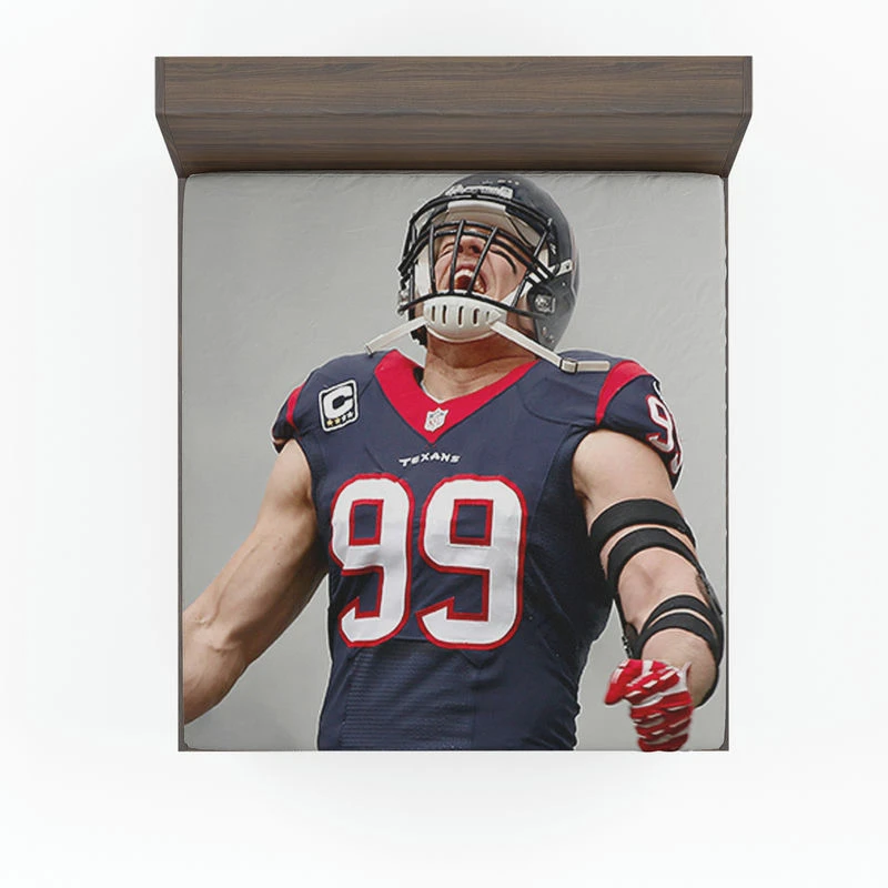 JJ Watt Popular NFL American Football Player Fitted Sheet