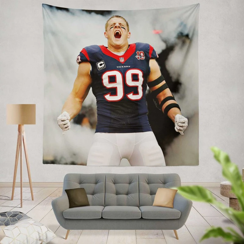 JJ Watt Professional NFL American Football Player Tapestry