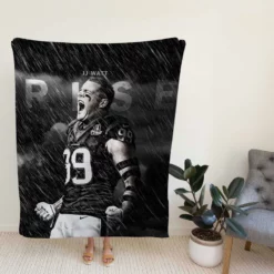 JJ Watt Top Ranked NFL American Football Player Fleece Blanket