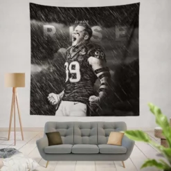 JJ Watt Top Ranked NFL American Football Player Tapestry