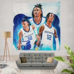 Ja Morant Exciting NBA Basketball Player Tapestry