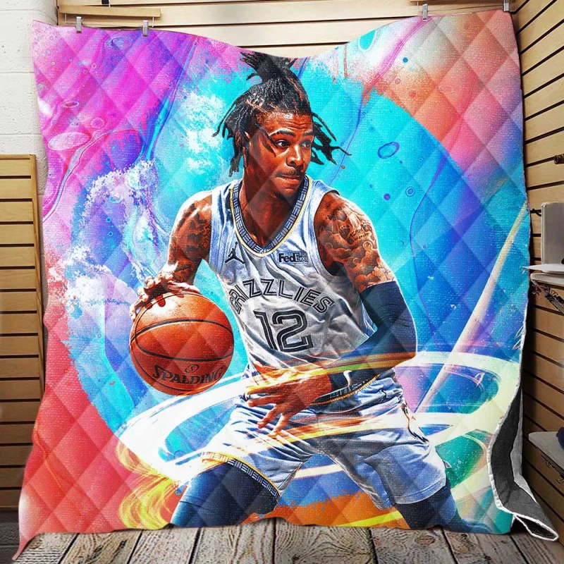 Ja Morant Strong NBA Basketball Player Quilt Blanket