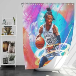 Ja Morant Strong NBA Basketball Player Shower Curtain