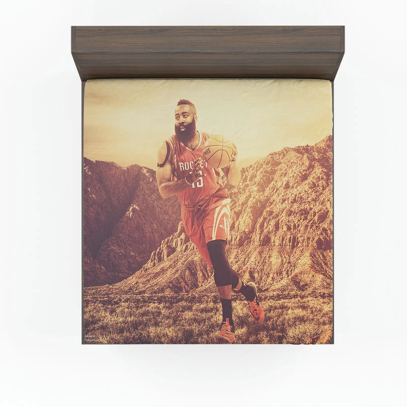 James Harden Energetic NBA Basketball Player Fitted Sheet